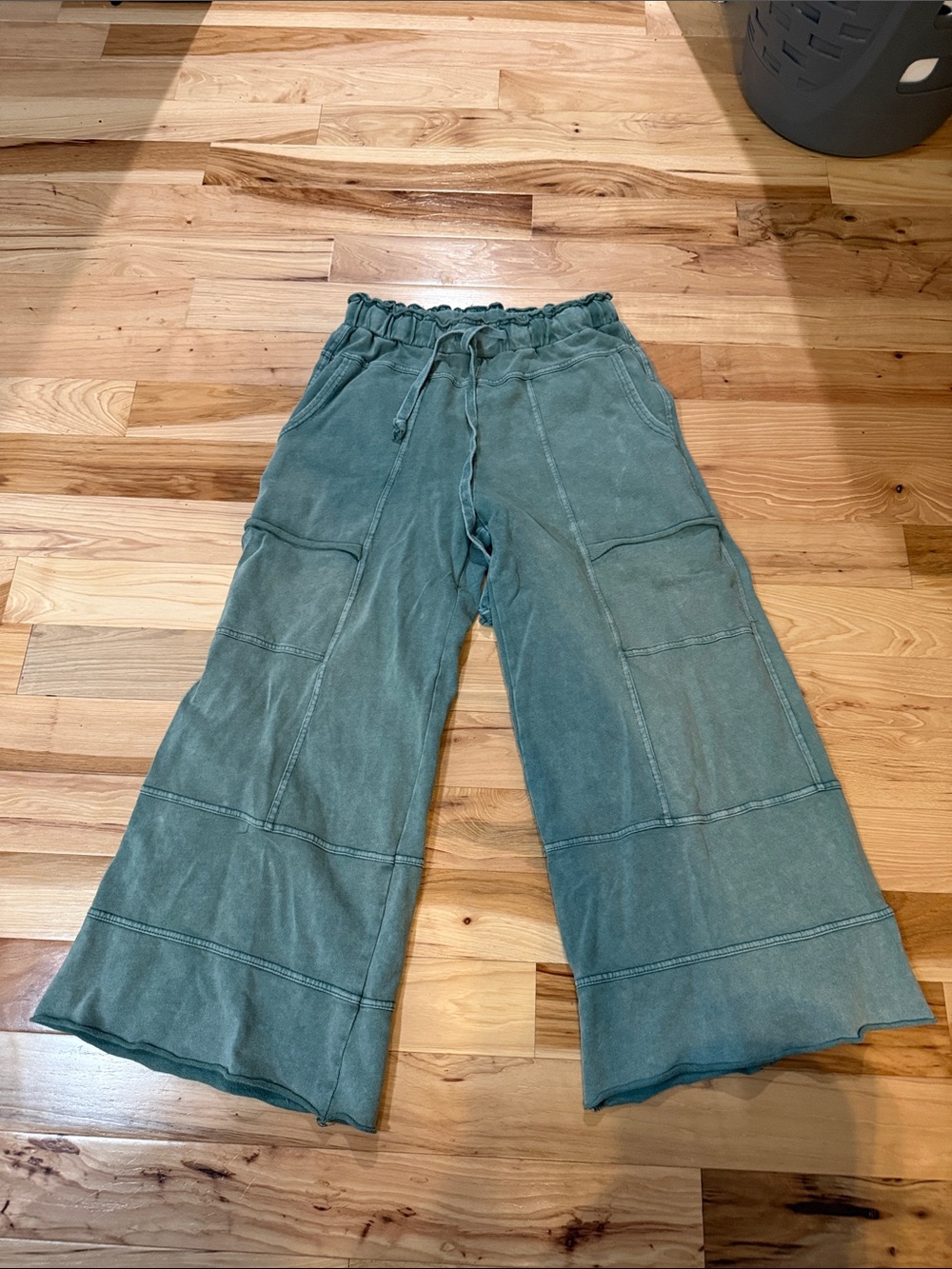 Easel Lucky One Wide Leg Pant - Teal
